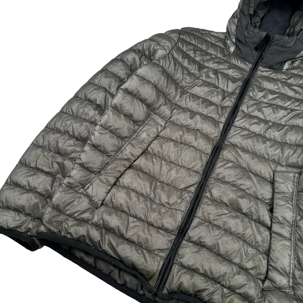 Stone Island 2015 Grey Garment Dyed Hooded Puffer Jacket - Medium