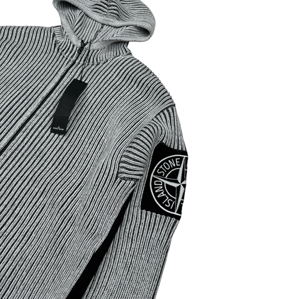 Stone Island 2019 Ribbed Multishade Compass Logo Knitted Hoodie - XL