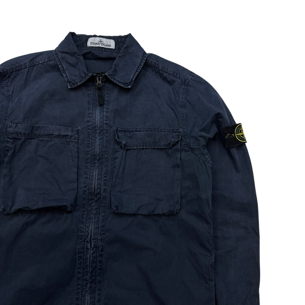 Stone Island 2018 Navy Cotton Zipped Overshirt - Medium