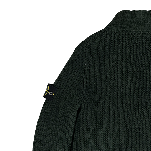 Stone Island Green President Knit Down Bomber Jacket - Medium