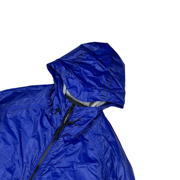CP Company Blue Garment Dyed Rubber Hooded Jacket - 3XL