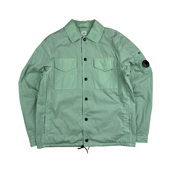 CP Company 50 Fili Mint Green Double Chest Pocket Overshirt Jacket - Large