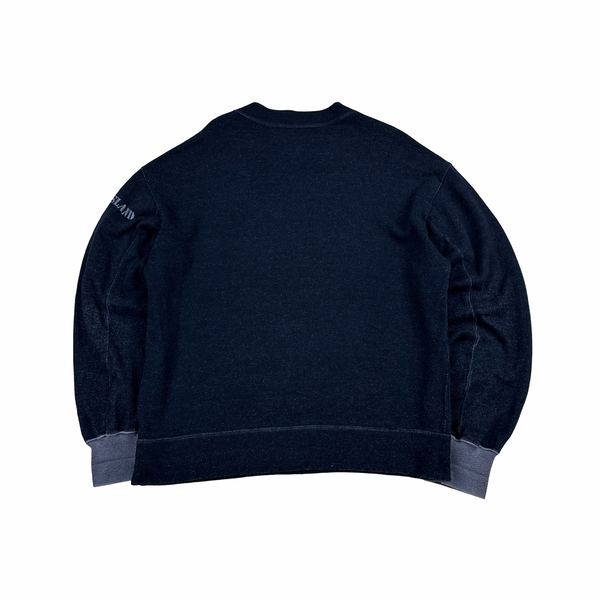 Stone Island 1988 Navy Knitted Cotton Spellout Vintage Pullover - XL