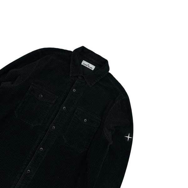 Stone Island 2020 Black Jumbo Corduroy Shirt - Large