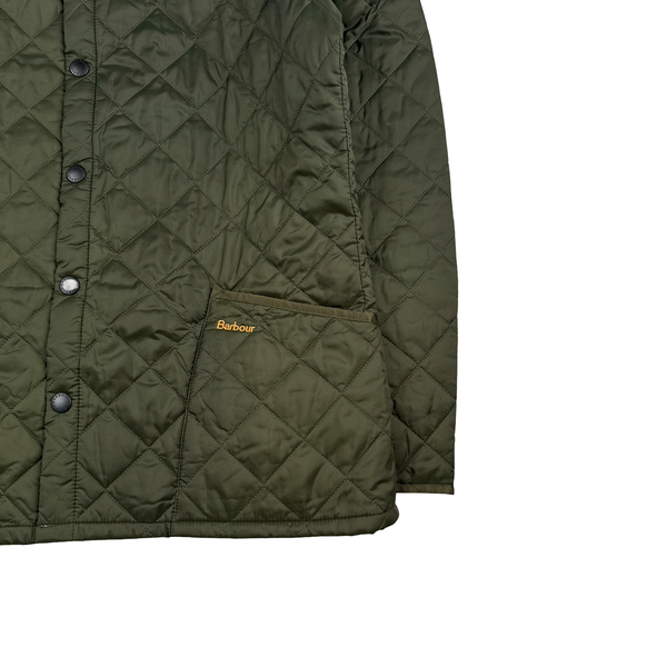 Barbour Green Quilted Front Pocket Buttoned Jacket - XL