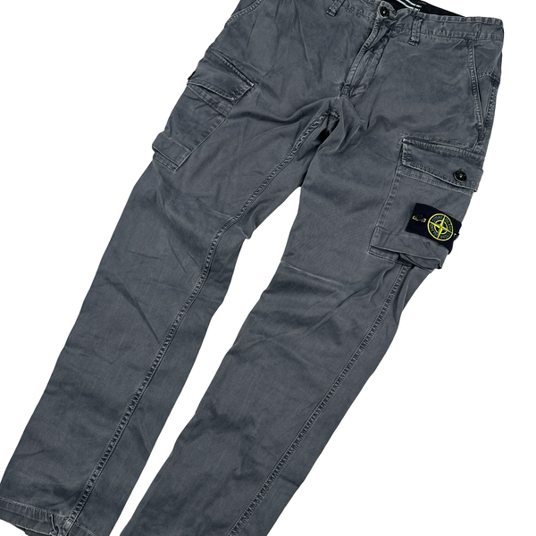 Stone Island 2021 Grey Slim Fit Cargo Trousers - 30"