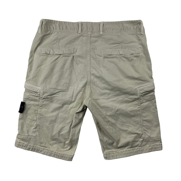 Stone Island 2019 Cream Cotton Cargo Shorts - Medium