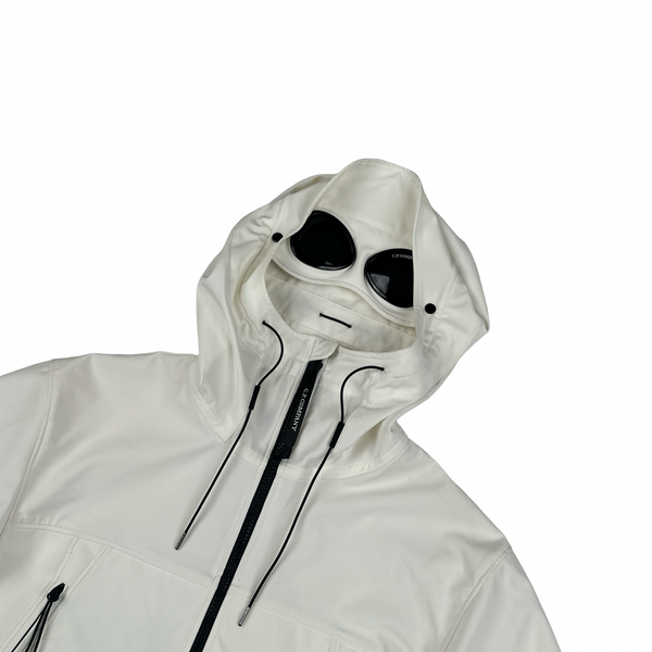 CP Company White Shell R Goggle Jacket - Large