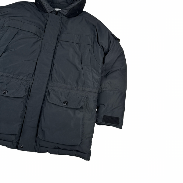 Stone Island 2020 Black Down Filled Micro Reps Jacket - XL