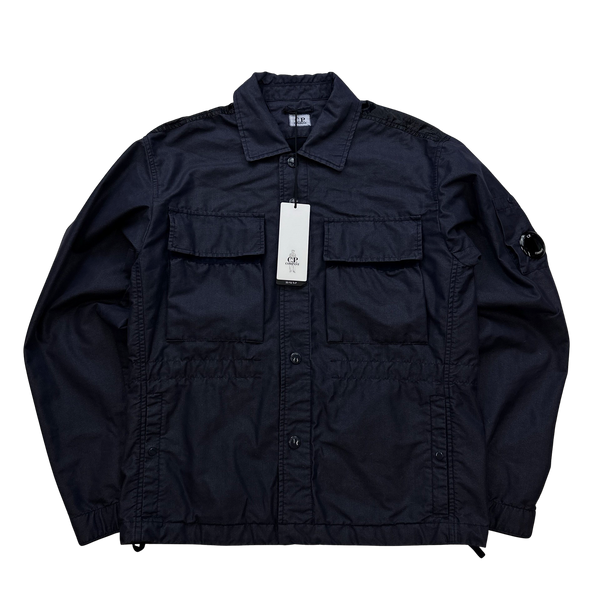 CP Company 50 Fili Tr-P Navy Buttoned Kan D Panel Coach Jacket - Small