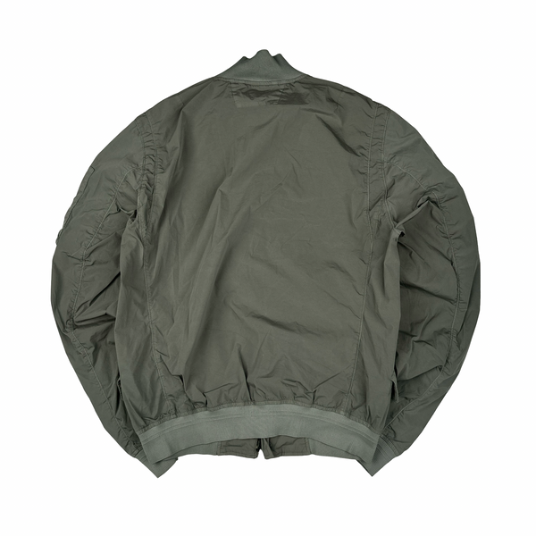 CP Company Grey Nycra Lens View Bomber Jacket - Medium