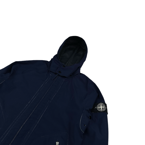 Stone Island 2016 Navy Tank Shield Multi Layer Hooded Jacket - Small