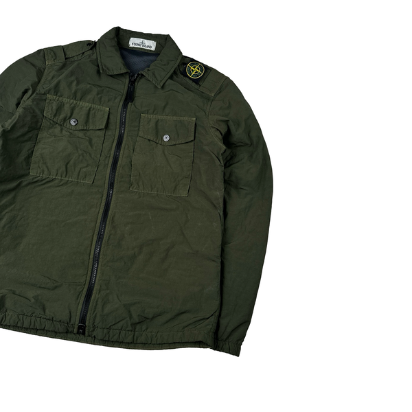 Stone Island 2020 Naslan Khaki Double Chest Pocket Overshirt - Small