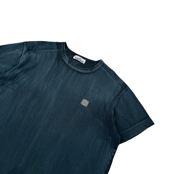 Stone Island Blue Hand Brushed T-Shirt - 3XL