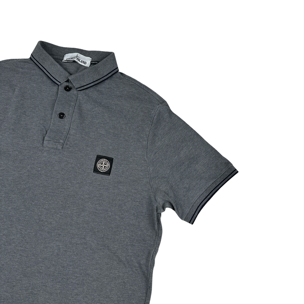 Stone Island Grey Short Sleeve Polo Shirt - Large