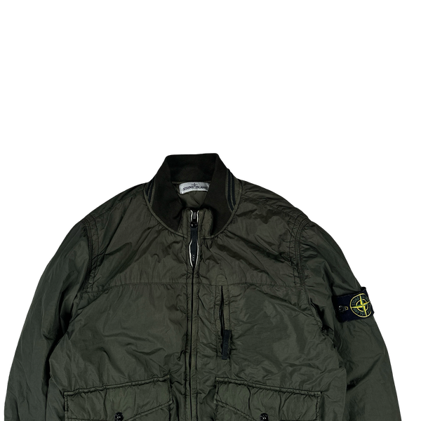 Stone Island 2012 Khaki 30th Anni Garment Dyed Nylon Tela Quilted Jacket - Large