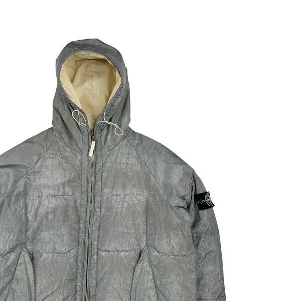 Stone Island AW2000 Hooded Silver Pure Metal Shell - Large