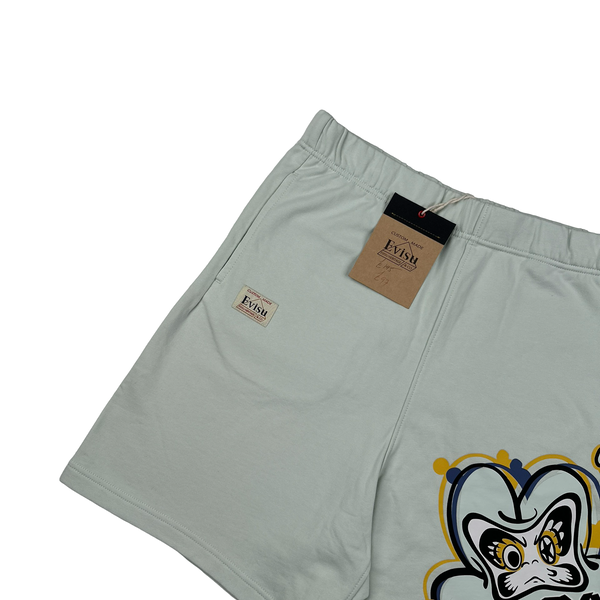 Evisu Transforming Daruma Print Cotton Shorts - Small