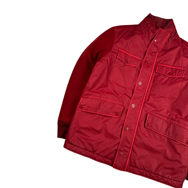 Stone Island 2013 Red Ghost Piece Panno Tinto Capo Piu Mussola Gommata Jacket - XL