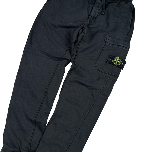 Stone Island Black Cotton Jogging Bottoms - Small