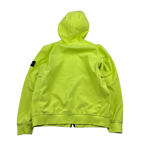 Stone Island 2022 Volt Yellow Soft Shell R E Dye Tech Jacket - XL