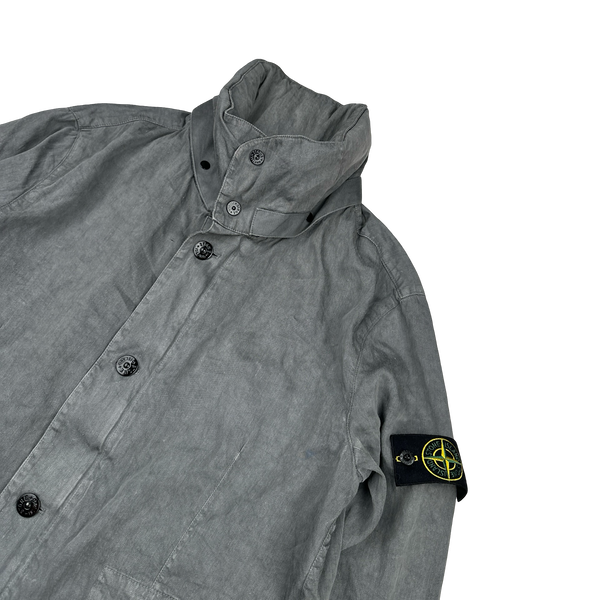 Stone Island 2011 Grey Lino Flax Blend Jacket - Large