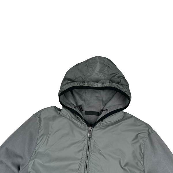 Prada Charcoal Grey Nylon Cotton Crewneck Tracksuit - Large