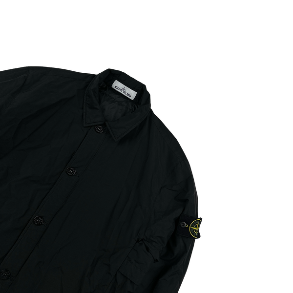 Stone Island 2021 Black Primaloft Lined Collared Coach Jacket - Medium