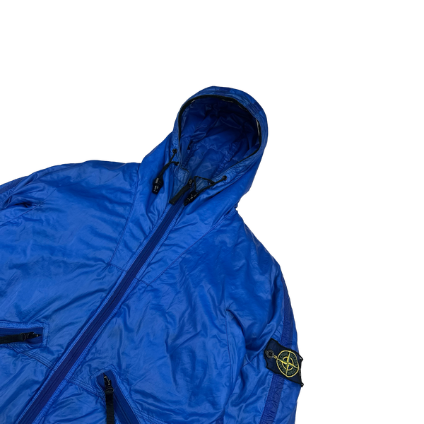 Stone Island 2007 Blue Down Mesh Badge Puffer Jacket - Medium