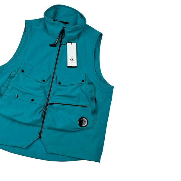 CP Company Shell R Baby Blue Chest Pockets Lens Gilet - XL