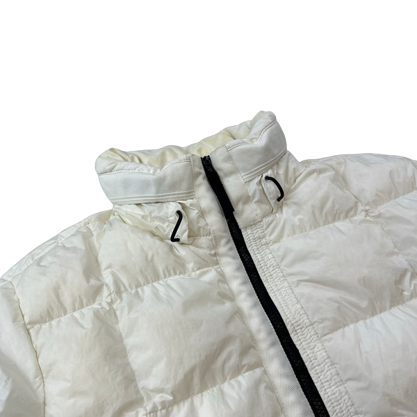Stone Island White Garment Dyed Crinkle Reps Puffer Jacket - Medium