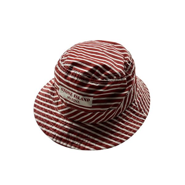 Stone Island Red Striped Marina Bucket Hat - Medium