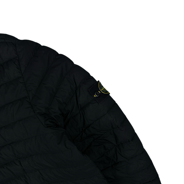 Stone Island 2019 Black Loom Woven Down Puffer Jacket - 3XL
