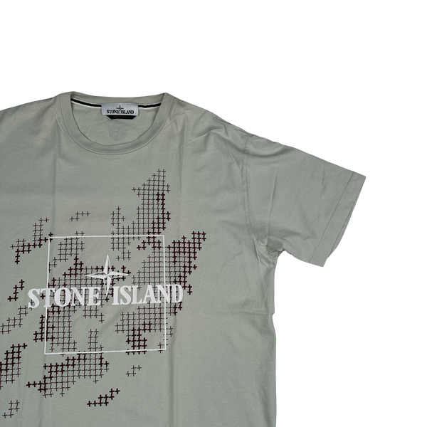 Stone Island 2017 Grid Check Camo Graphic T Shirt - XL