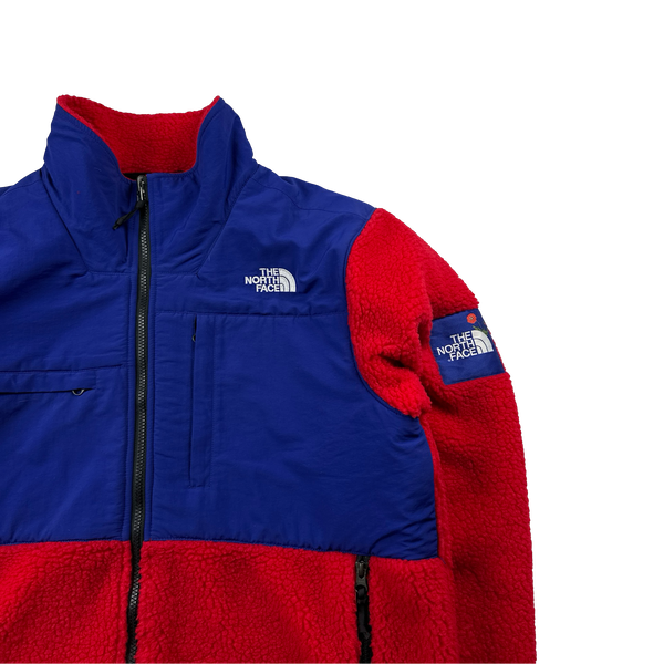 North Face x Nordstrum Collab Blue/Red Colour Block Fleece Jumper - Large