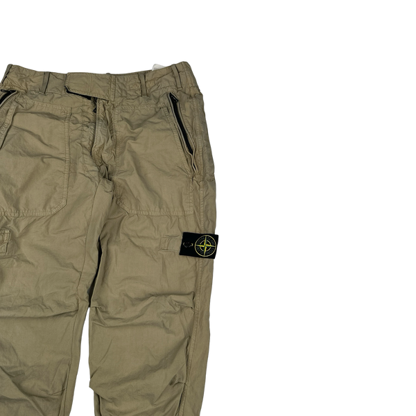 Stone Island Beige 2010 Loose Cotton Cargo Trousers - Small