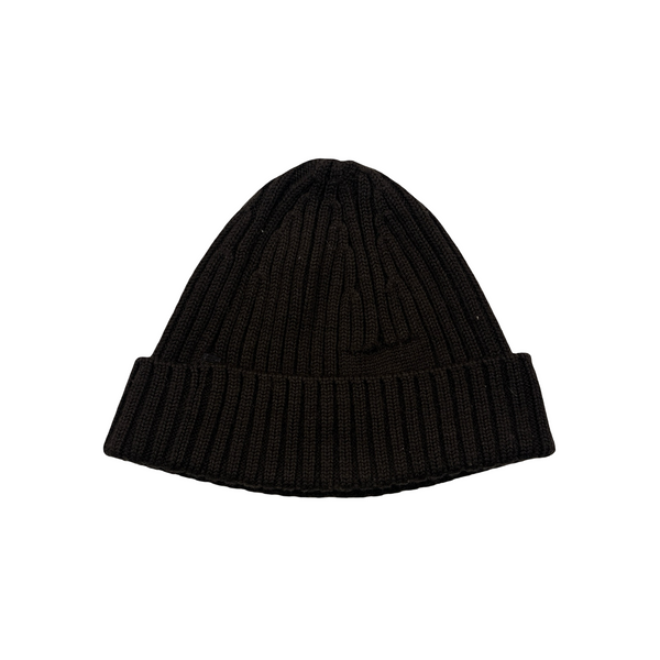 Prada Brown Tab Wool Spellout Beanie