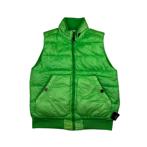 Stone Island 2012 Green Garment Dyed 30th Anniversary Down Filled Gilet - XL
