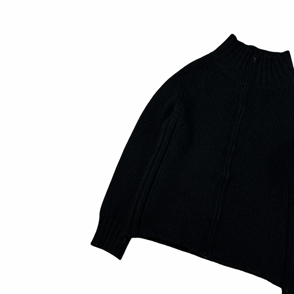 Stone Island 2001 Black Heavyweight Knitted Jumper - Small