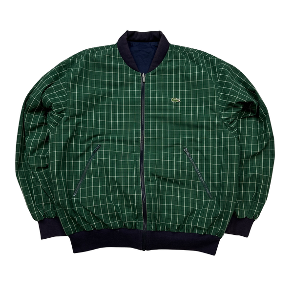 Lacoste Green Checked Reversible Bomber Jacket - 3XL