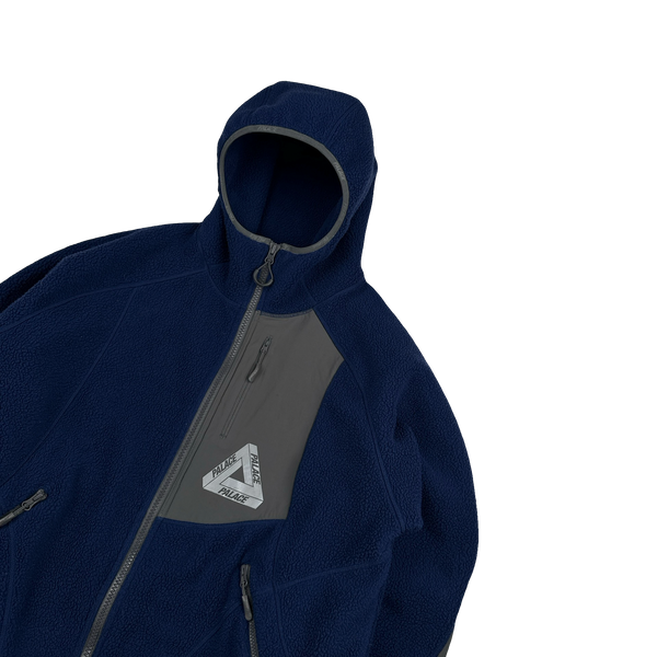Palace 2022 Blue Therma Hooded Fleece Jacket - XL