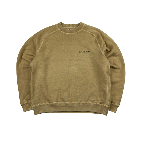 CP Company 2003 Yellow Cotton Spellout Text Crewneck - XXL