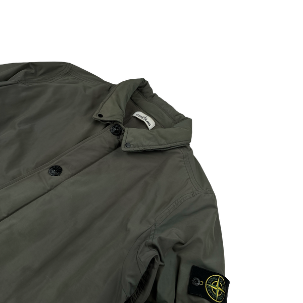 Stone Island 2016 Khaki Micro Reps Primaloft Insulated Long Collared Jacket - XXL