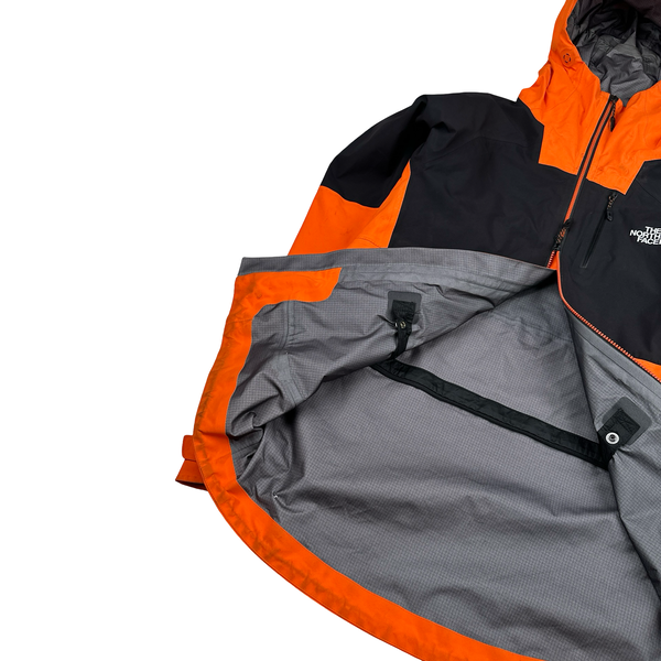 North Face Orange Gore Tex Colour Block Hooded Jacket - Small