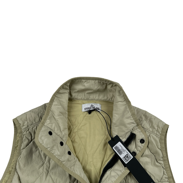 Stone Island 2024 Beige 50 Fili Quilted TC Multi Pocket Gilet - Large