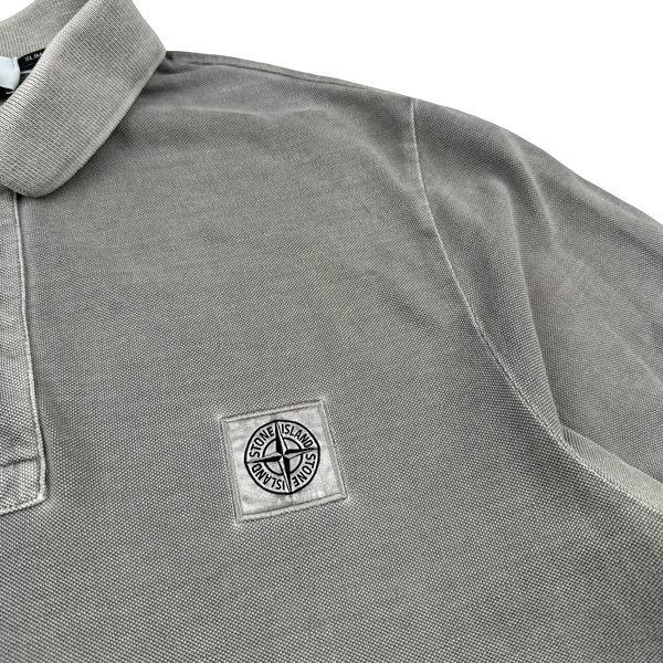 Stone Island Grey Short Sleeve Polo Shirt - Medium