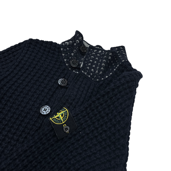 Stone Island 2011 Navy Heavyweight Wool Pullover Knit - Large