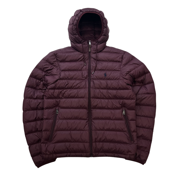 Ralph Lauren Red Down Filled Hooded Puffer Jacket - Small
