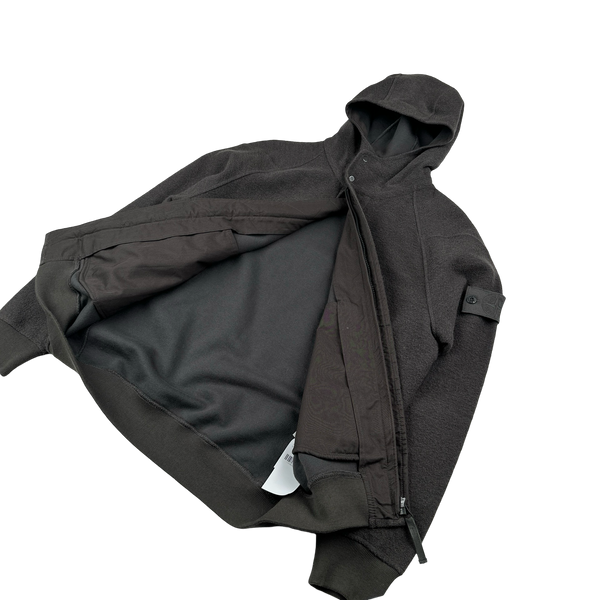 Stone Island 2020 Grey Ghost Piece Wool Hooded Jumper - Medium