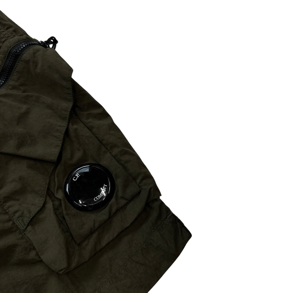 CP Company Khaki Green Chrome Lens Viewer Shorts - Large